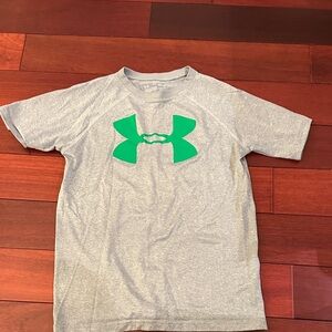 Under Armour Gray Short-Sleeve Tee with Bright Green Logo